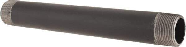 Made in USA - Schedule 80, 1-1/4" Diam x 12" Long Black Pipe Nipple - Threaded - Best Tool & Supply