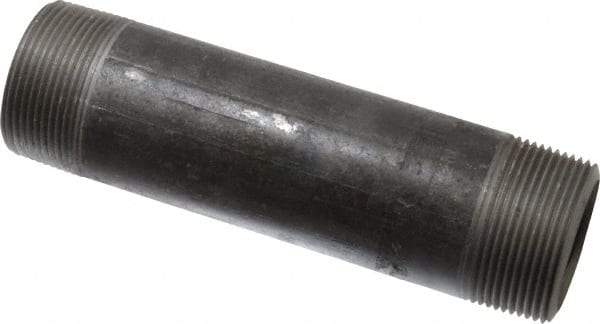 Made in USA - Schedule 80, 1-1/2" Diam x 6-1/2" Long Black Pipe Nipple - Threaded - Best Tool & Supply