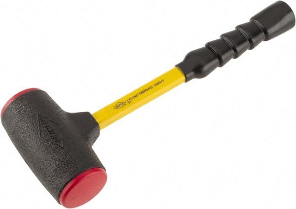 NUPLA - 64 oz Head 7/8" Face Diam Urethane Dead Blow Hammer - 15-1/2" OAL, Fiberglass Handle - Best Tool & Supply