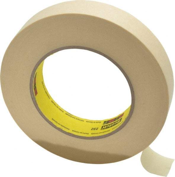 3M - 1" Wide x 60 Yd Long Tan Paper Masking Tape - Series 232, 6.3 mil Thick, 27 In/Lb Tensile Strength - Best Tool & Supply