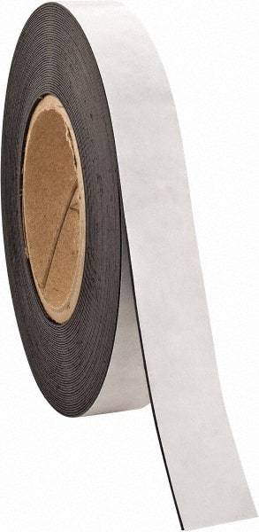 Made in USA - 50' Long x 1" Wide Flexible Magnetic Strip - 4 Lb Max Pull Force, Adhesive Back, Black - Best Tool & Supply