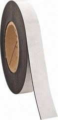 Made in USA - 50' Long x 1" Wide Flexible Magnetic Strip - 4 Lb Max Pull Force, Adhesive Back, Black - Best Tool & Supply