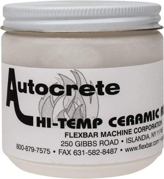 Flexbar - 1 Lb Jar White Ceramic Filler/Repair Caulk - 3000°F Max Operating Temp, 24 hr Full Cure Time - Best Tool & Supply