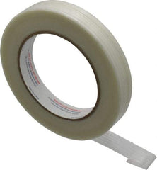 Intertape - 3/4" x 60 Yd Natural (Color) Rubber Adhesive Strapping Tape - Polyethylene Film Backing, 4 mil Thick, 100 Lb Tensile Strength, Series RG300 - Best Tool & Supply