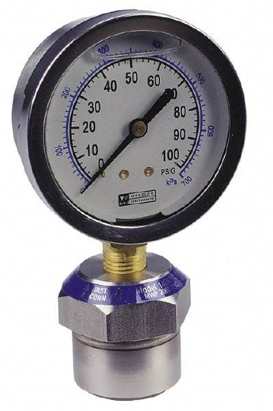 Value Collection - 600 Max psi, 2-1/2 Inch Dial Diameter, Stainless Steel Pressure Gauge Guard and Isolator - 2.5% Accuracy, 18-8 Material Grade - Best Tool & Supply