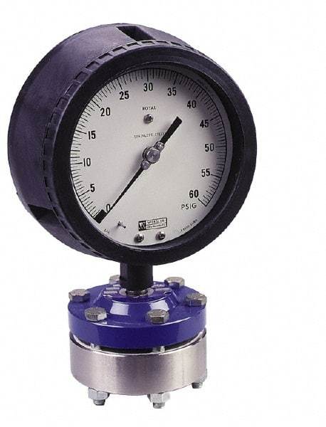 Value Collection - 100 Max psi, 4-1/2 Inch Dial Diameter, Polypropylene Pressure Gauge Guard and Isolator - 0.5% Accuracy - Best Tool & Supply