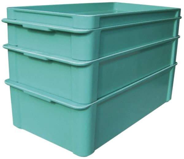 MFG Tray - 225 Lb Load Capacity Green Fiberglass Tote Container - Stacking, 23.4" Long x 12" Wide x 4.4" High - Best Tool & Supply