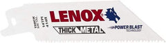 Lenox - 4" Long x 3/4" Thick, Bi-Metal Reciprocating Saw Blade - Tapered Profile, 14 TPI, Toothed Edge, Universal Shank - Best Tool & Supply