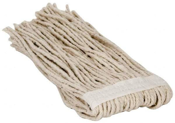 PRO-SOURCE - 1-1/4" White Head Band, X-Small Cotton Cut End Mop Head - 4 Ply, Clamp Jaw Connection, Use for Stripping/Finishing - Best Tool & Supply