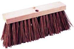 PRO-SOURCE - 14" Rough Surface Palmyra Push Broom - 6-1/4" Bristle Length, Wood Block, Tapered Handle Connection, Handle Sold Separately - Best Tool & Supply