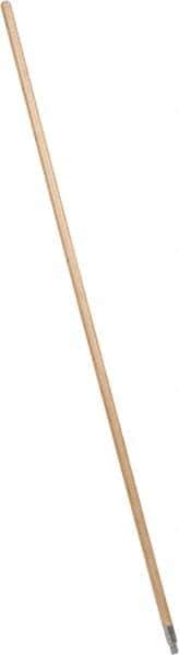 PRO-SOURCE - 60 x 15/16" Wood Handle for Push Brooms - Threaded Connection, Tan - Best Tool & Supply