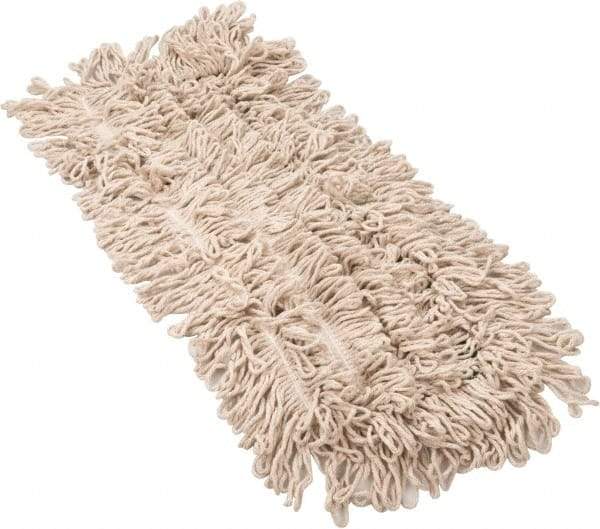 PRO-SOURCE - 24" Long x 5" Wide Yarn Blend Dust Mop Head - Snap-On, White, Looped Head, Launderable - Best Tool & Supply