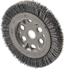 Anderson - 4-1/4" OD, 5/8" Arbor Hole, Crimped Nylon Wheel Brush - 7/16" Face Width - Best Tool & Supply