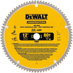 DeWALT - 12" Diam, 1" Arbor Hole Diam, 80 Tooth Wet & Dry Cut Saw Blade - Carbide-Tipped, General Purpose Action, Standard Round Arbor - Best Tool & Supply