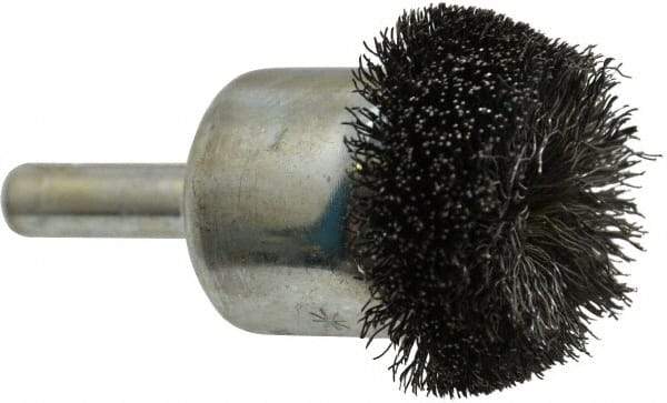 Anderson - 1-1/4" Brush Diam, Crimped, Flared End Brush - 1/4" Diam Shank, 20,000 Max RPM - Best Tool & Supply