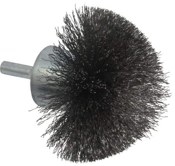 Anderson - 2-3/4" Brush Diam, Crimped, Flared End Brush - 1/4" Diam Shank, 16,000 Max RPM - Best Tool & Supply