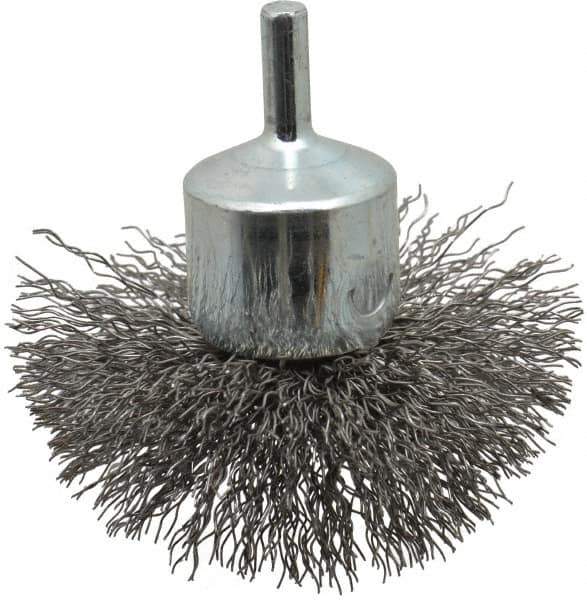 Anderson - 3" Brush Diam, Crimped, Flared End Brush - 1/4" Diam Shank, 16,000 Max RPM - Best Tool & Supply