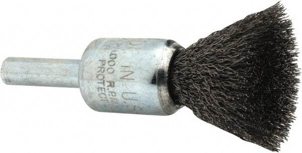 Anderson - 1/2" Brush Diam, Crimped, End Brush - 1/4" Diam Shank, 25,000 Max RPM - Best Tool & Supply