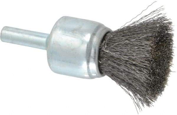 Anderson - 3/4" Brush Diam, Crimped, End Brush - 1/4" Diam Shank, 22,000 Max RPM - Best Tool & Supply