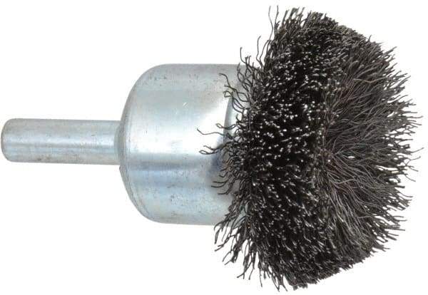 Anderson - 1-1/2" Brush Diam, Crimped, Flared End Brush - 1/4" Diam Shank, 20,000 Max RPM - Best Tool & Supply