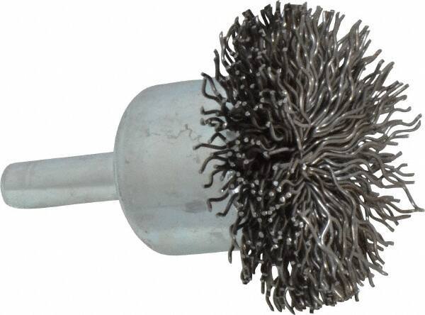 Anderson - 1-1/2" Brush Diam, Crimped, Flared End Brush - 1/4" Diam Shank, 20,000 Max RPM - Best Tool & Supply