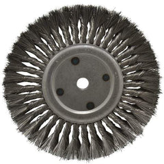 Anderson - 10" OD, 3/4" Arbor Hole, Knotted Steel Wheel Brush - 11/16" Face Width, 2-1/4" Trim Length, 0.016" Filament Diam, 4,500 RPM - Best Tool & Supply