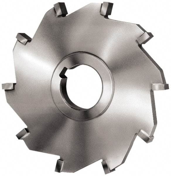 Made in USA - 4" Diam x 3/8" Width of Cut, 8 Teeth, Carbide Tipped Side Milling Cutter - Straight Teeth, Uncoated - Best Tool & Supply