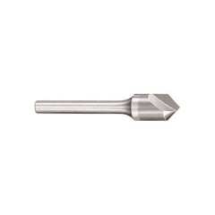 SGS - 1/2" Head Diam, 1/4" Shank Diam, 1 Flute 82° Solid Carbide Countersink - Bright Finish, 2-7/8" OAL, Single End, Straight Shank, Right Hand Cut - Best Tool & Supply