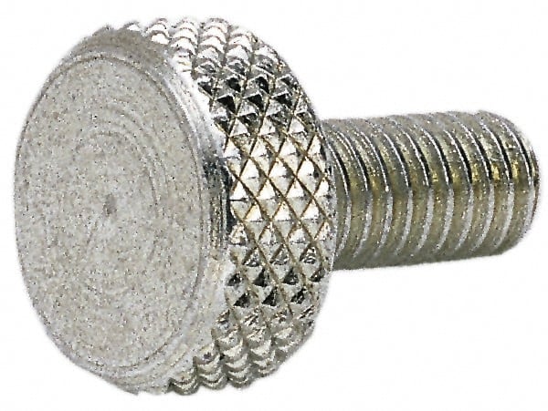 M3x0.50 Knurled Shoulderless Grade 303 Stainless Steel Thumb Screw 8mm Head Diam, 5mm Head Height, Uncoated