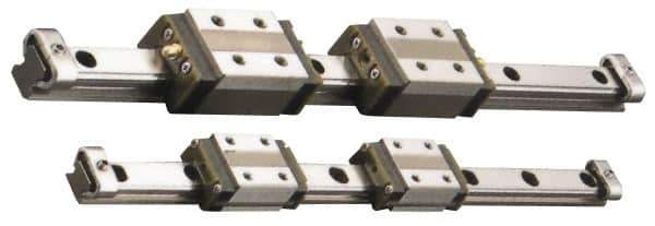 THK - 31mm Block L x 20mm W x 10.8mm H, 12mm Transverse Hole Spcg, 13mm Lateral Hole Spcg, 4-Way Compact HSR Assembly - M2.6x2.5 Block Hole, 470mm Rail L x 10mm W x 7mm H, 13mm Assembly H, 5mm Overhang - Best Tool & Supply