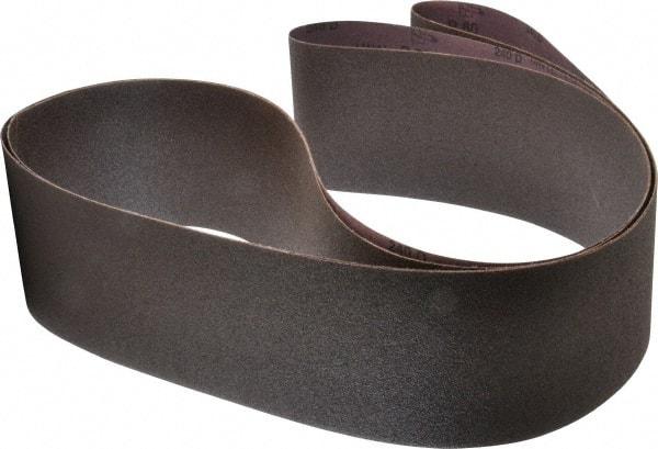 3M - 4" Wide x 132" OAL, 80 Grit, Aluminum Oxide Abrasive Belt - Aluminum Oxide, Medium, Coated, X Weighted Cloth Backing, Series 240D - Best Tool & Supply