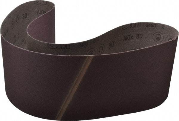 3M - 6" Wide x 54-1/2" OAL, 80 Grit, Aluminum Oxide Abrasive Belt - Aluminum Oxide, Medium, Coated, X Weighted Cloth Backing, Series 341D - Best Tool & Supply