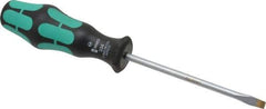 Wera - 198mm OAL Standard Slotted Screwdriver - Round Shank, Ergonomic Handle - Best Tool & Supply