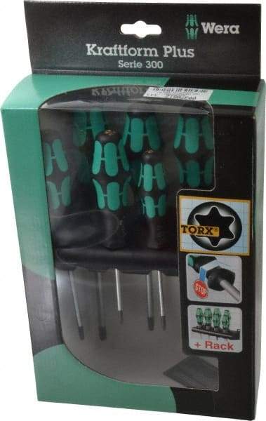 Wera - 6 Piece T10 to T40 Micro Handle Torx Driver Set - T10, T15, T20, T25, T30, T40 - Best Tool & Supply