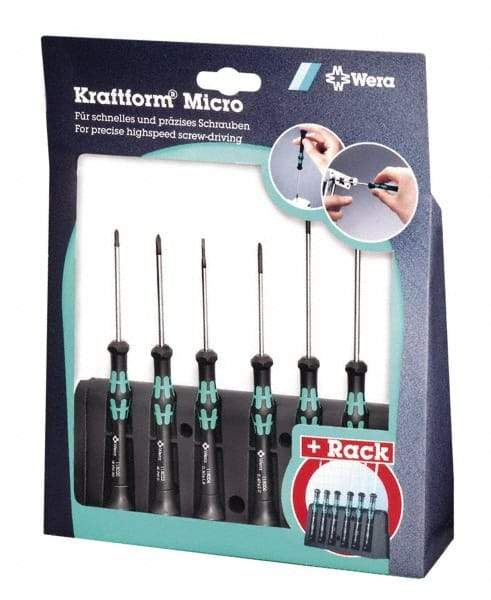 Wera - 6 Piece, 0.9 to 3mm Micro Hex Driver Set - Comes in Display Box - Best Tool & Supply