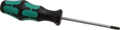 Wera - T25 Torx Driver - 4" Blade Length, 8-3/16" OAL, Ergonomic Handle - Best Tool & Supply