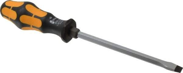 Wera - 262mm OAL Standard Slotted Screwdriver - Hexagon Shank, Ergonomic Handle - Best Tool & Supply