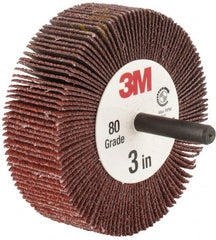 Mounted Flap Wheel: 1″ Face Width, 80 Grit, Ceramic Alumina Coated, Medium, 20,000 Max RPM