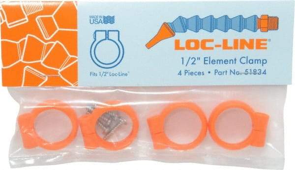 Loc-Line - Unthreaded, 1/2" Hose Inside Diam, Coolant Hose Element Clamp - For Use with 1/2" Loc-Line Modular Hose System, 4 Pieces - Best Tool & Supply