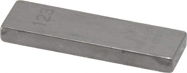 Mitutoyo - 0.123" Rectangular Steel Gage Block - Accuracy Grade AS-1, Includes Certificate of Inspection - Best Tool & Supply