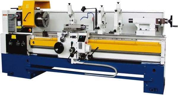 Summit - 20-1/4" Swing, 80" Between Centers, 220/440 Volt, Triple Phase Engine Lathe - 6MT Taper, 10 hp, 12 to 1,400 RPM, 4-1/8" Bore Diam, 48" Deep x 52" High x 141" Long - Best Tool & Supply