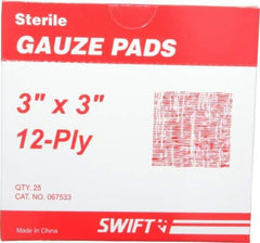 North - 3" Long x 3" Wide, General Purpose Pad - White, Sterile, Gauze Bandage - Best Tool & Supply