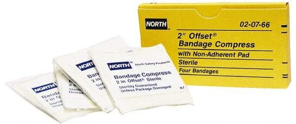 North - 2" Long x 2" Wide, General Purpose Compress - White, Compress Offset, Gauze Bandage - Best Tool & Supply