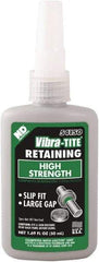 Vibra-Tite - 50 mL Bottle, Green, High Strength Liquid Retaining Compound - Series 541, 24 hr Full Cure Time, Heat Removal - Best Tool & Supply