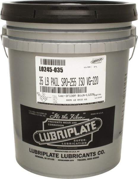 Lubriplate - 5 Gal Pail, Mineral Gear Oil - 1044 SUS Viscosity at 100°F, 95 SUS Viscosity at 210°F, ISO 220 - Best Tool & Supply