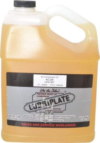 Lubriplate - 1 Gal Bottle, ISO 100, SAE 30, Air Compressor Oil - 430 Viscosity (SUS) at 100°F, 63 Viscosity (SUS) at 210°F, Series AC-2A - Best Tool & Supply