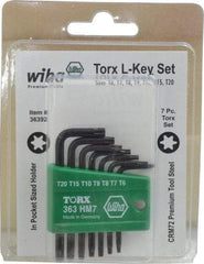 Wiha - 7 Piece T6 to T20 L-Key Short Arm Torx Key Set - T6, T7, T8, T9, T10, T15, T20 Torx Size - Best Tool & Supply