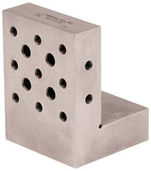 Suburban Tool - 3" Wide x 4" Deep x 3" High Steel Precision-Ground Angle Plate - Standard Plate, Machined Holes on Surface, Open End, 1" Thick, Pair of Plates - Best Tool & Supply