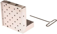 Suburban Tool - 6" Wide x 6" Deep x 4" High Steel Precision-Ground Angle Plate - Standard Plate, Machined Holes on Surface, Open End, 1-1/4" Thick, Pair of Plates - Best Tool & Supply