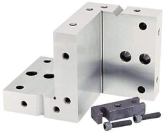 Suburban Tool - 4" Wide x 6" Deep x 4" High Steel Precision-Ground Angle Plate - Compound Plate, Machined Holes on Surface, Open End, 1" Thick, Pair of Plates - Best Tool & Supply